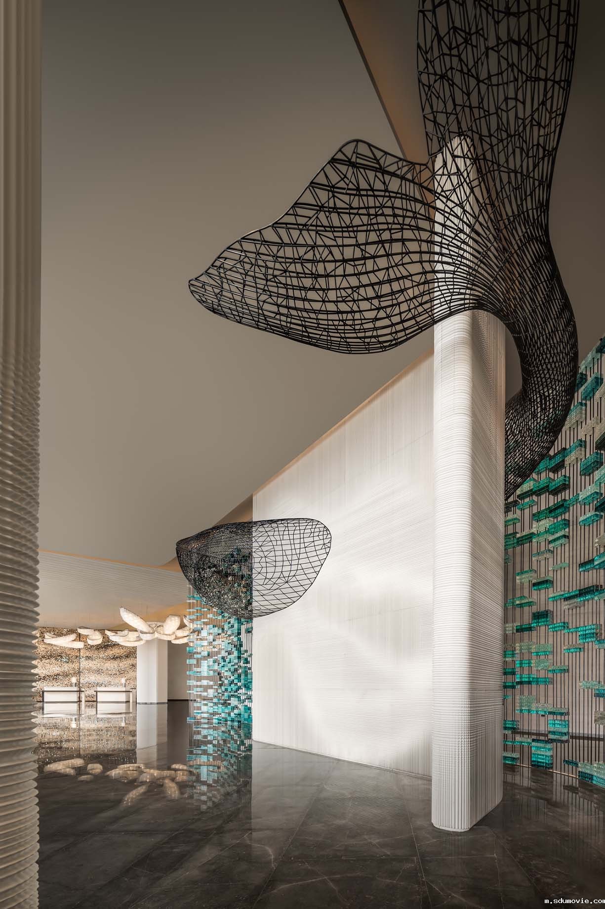 杨邦胜设计公司品牌星级度假酒店设计作品_秦皇岛万豪酒店_大堂艺术品