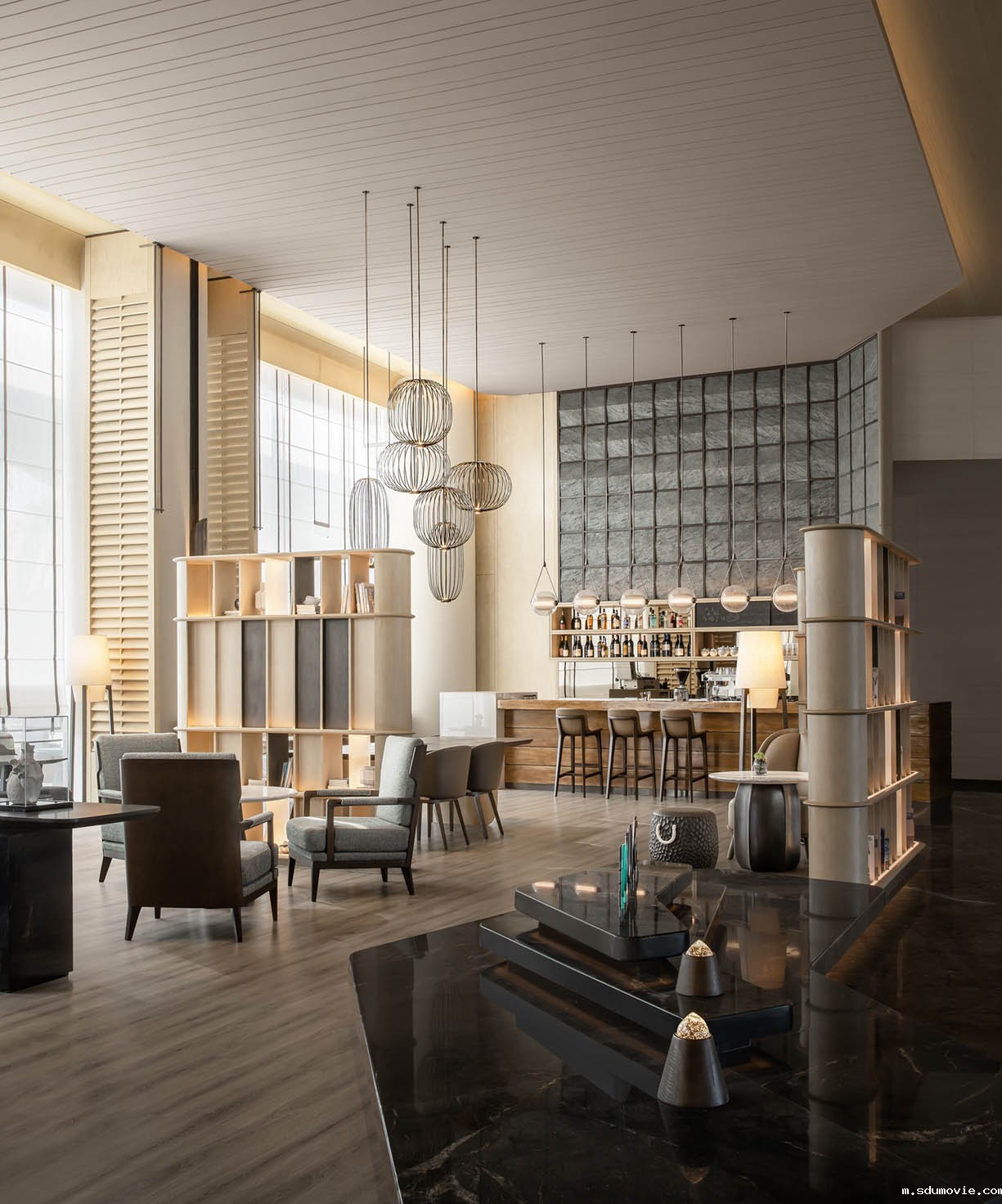 杨邦胜设计公司品牌星级度假酒店设计作品_秦皇岛万豪酒店_大堂吧